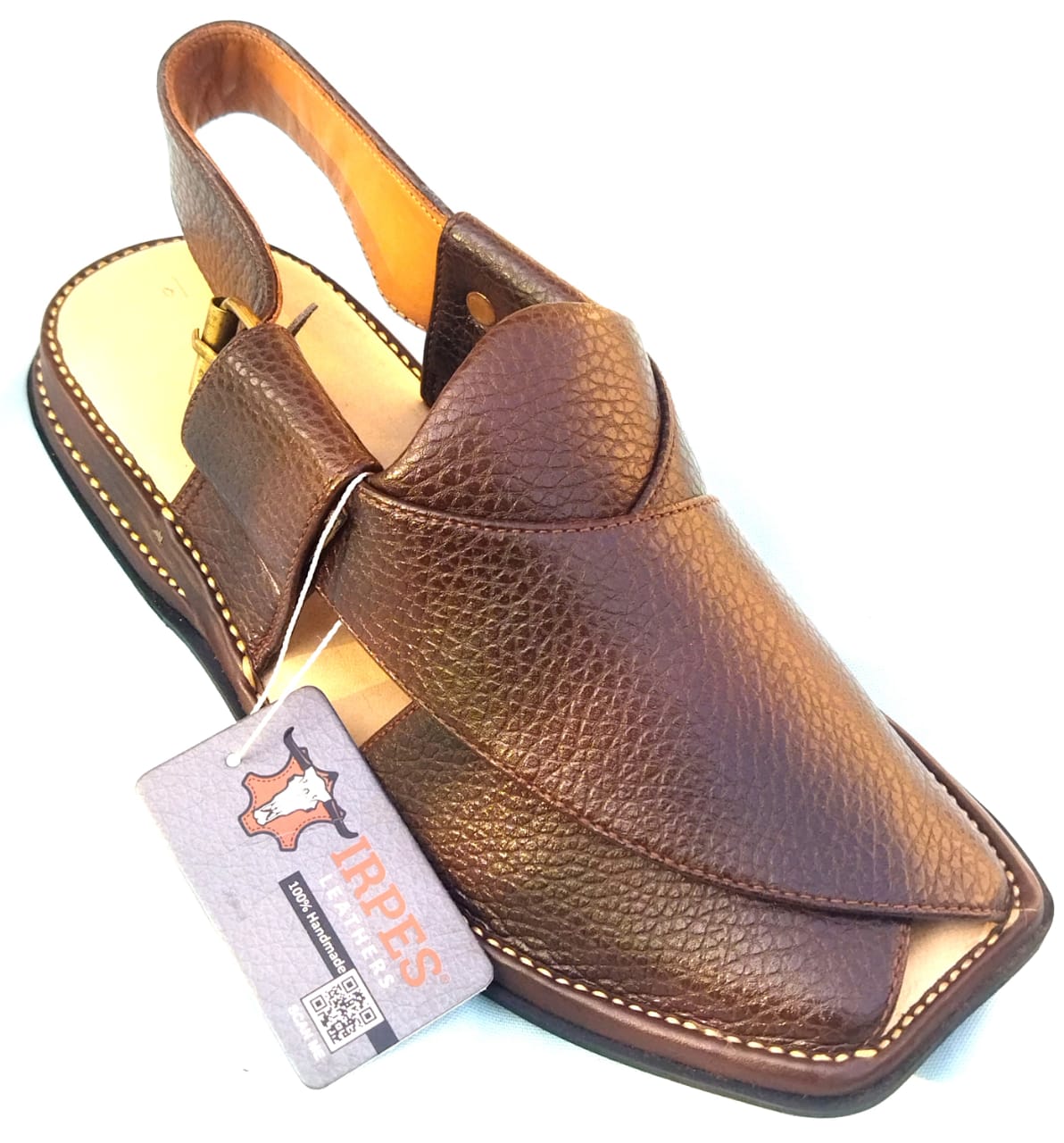 Zardari Peshawari Chappal Brown Texture