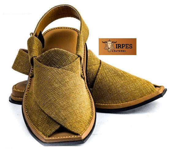 Brown Texture Fabric Peshawari Chappal