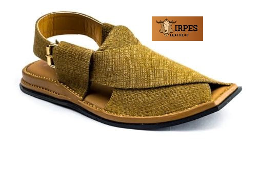 Brown Texture Fabric Peshawari Chappal