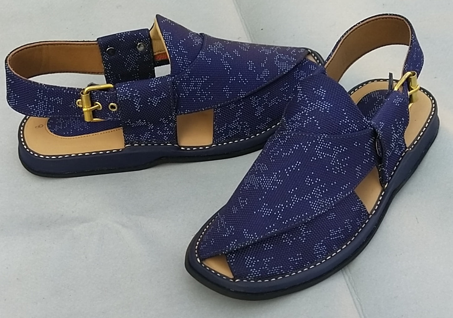 Fabric Blue & GOGO Leather