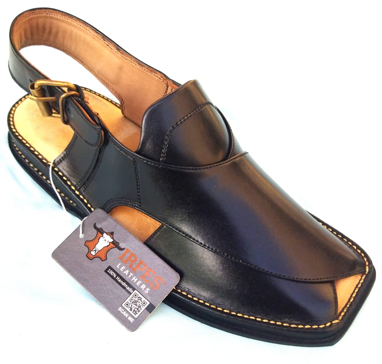 Zardari Black Peshawari Chappal