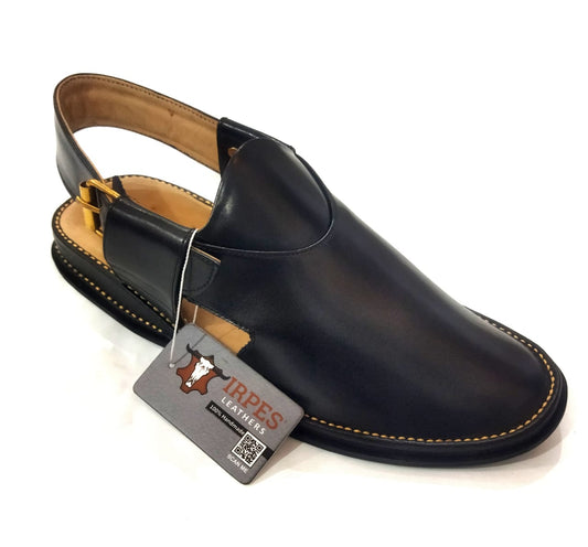 Black Jeans Peshawari Chappal