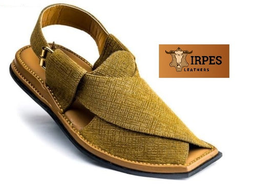 Brown Texture Fabric Peshawari Chappal
